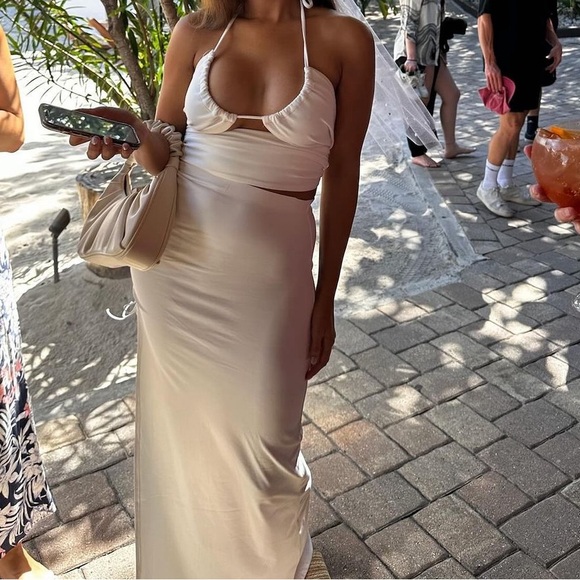 Showpo Vanessa Slinky Two Piece Set- White - Picture 5 of 5